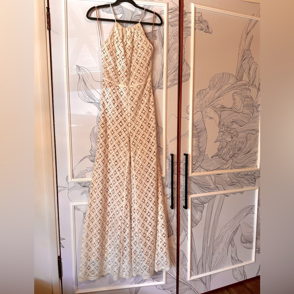 Elegant Cream Halter Jumpsuit